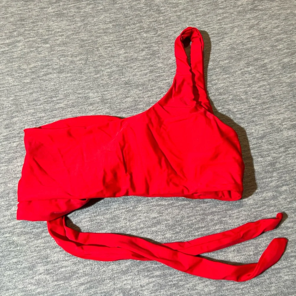 Pinup Fashion 2 piece one shoulder tankini swimwear set red black women’s‎ M new